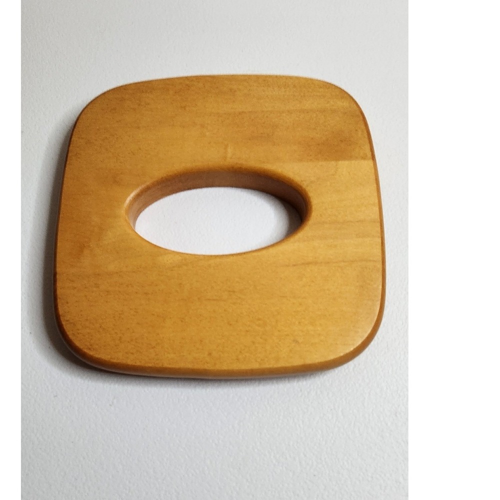 Longaberger Woodcrafts Wooden Tissue Box Cover Lid Square Maple Finish 6x6